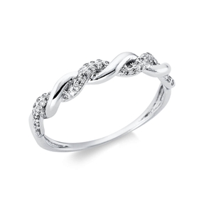 Ring aus 750 Gold Weißgold 51 Diamanten 0,13ct TW-SI B:3,4mm Ring aus 750 Gold Weißgold 51 Diamanten 0,13ct TW-SI B:3,4mm