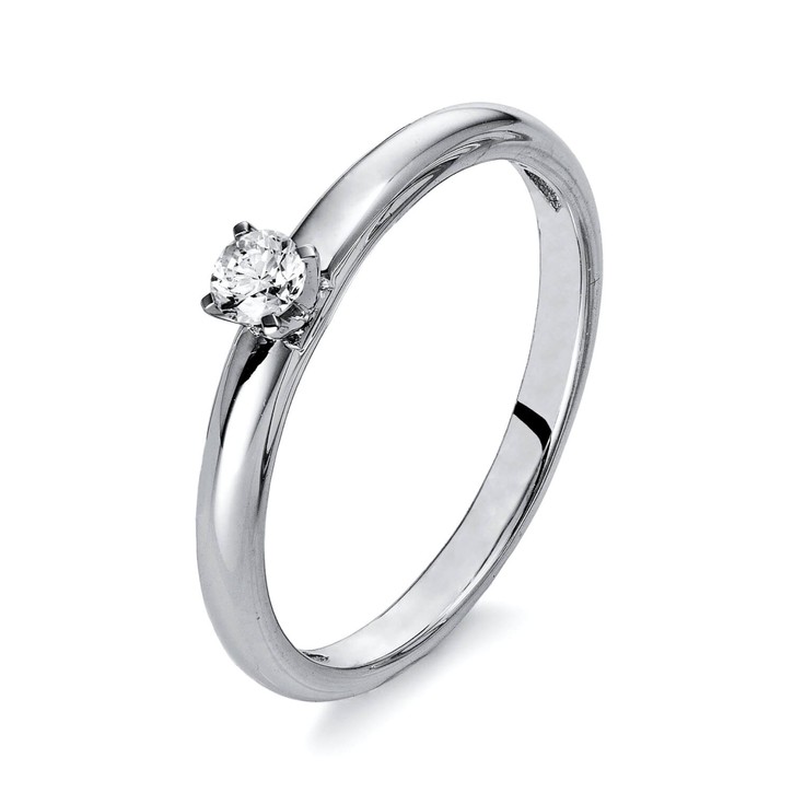 Solitaire Ring aus 750 Weißgold 1 Brillant 0.13ct