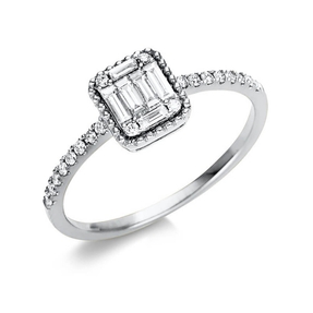 Ring aus 750 Gold Weißgold 26 Diamanten 0,32ct TW-SI B:6,7mm Ring aus 750 Gold Weißgold 26 Diamanten 0,32ct TW-SI B:6,7mm