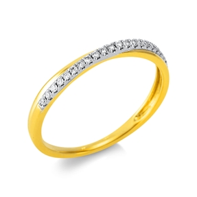 Halb-Memoire Ring aus 750 Gold Gelbgold 22 Brillanten 0,11ct TW-SI B:2,6mm Halb-Memoire Ring aus 750 Gold Gelbgold 22 Brillanten 0,11ct TW-SI B:2,6mm