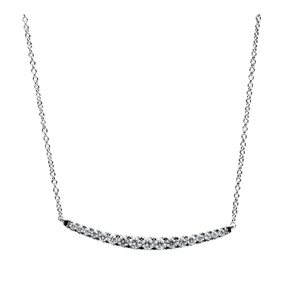 Collier aus 750 Gold Weißgold 17 Brillanten 0,14ct TW-SI L:42cm