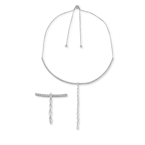 Collier aus 750 Gold Weißgold 88 Diamanten 4,75ct TW-SI L:45,7cm