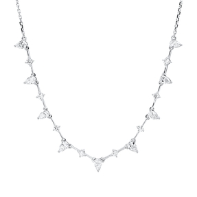 Collier aus 750 Gold Weißgold 17 Diamanten 1,1ct TW-SI L:45cm Collier aus 750 Gold Weißgold 17 Diamanten 1,1ct TW-SI L:45cm