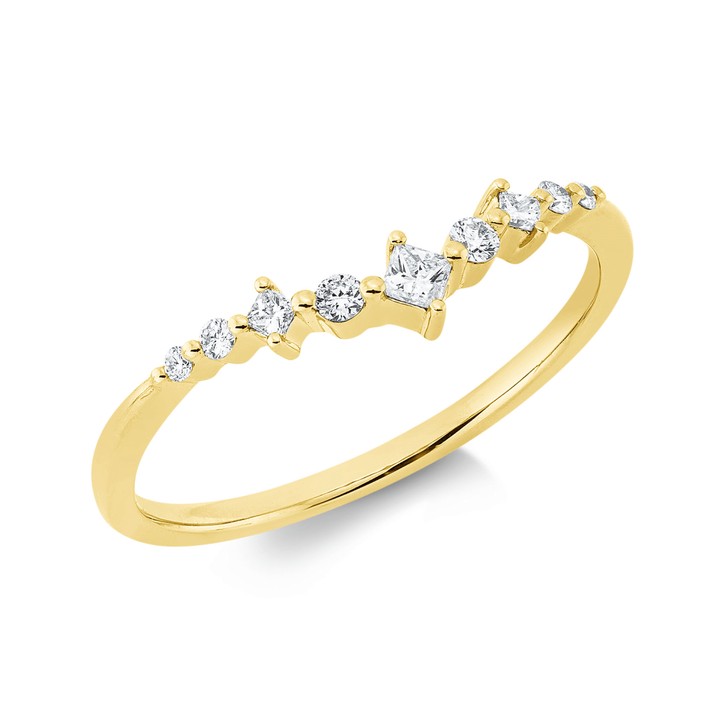 Ring aus 750 Gelbgold 9 Brillanten 0.13ct