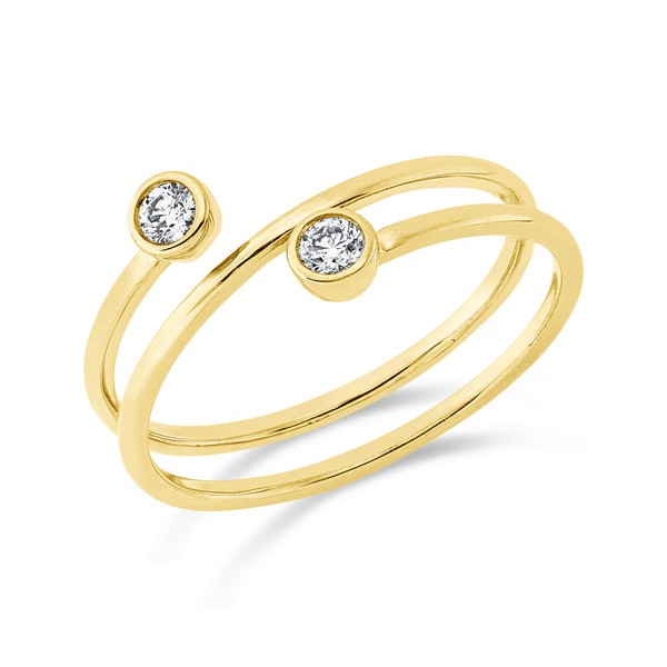 Ring aus 750 Gelbgold 2 Brillanten 0.13ct