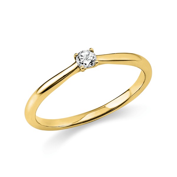 Solitaire Ring aus 585 Gelbgold 1 Brillant 0.1ct