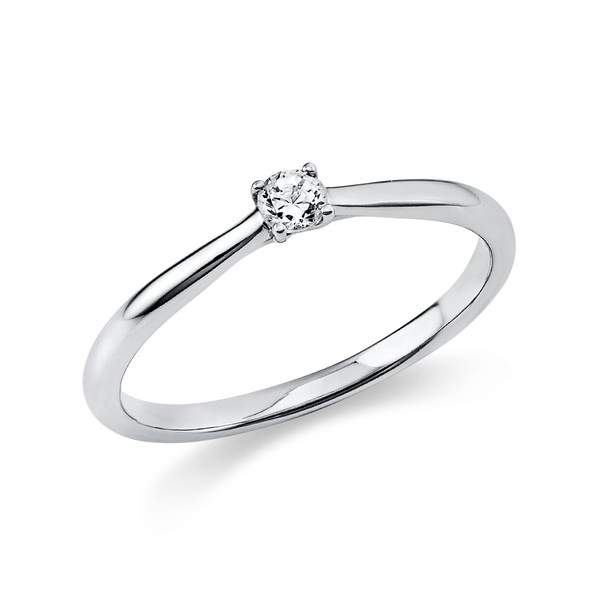 Solitaire Ring aus 750 Weißgold 1 Brillant 0.1ct