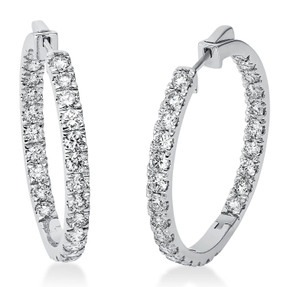 Creolen aus 750 Gold Weißgold 50 Brillanten 4ct TW-SI