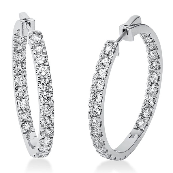 Creolen aus 750 Weißgold 50 Brillanten 4ct