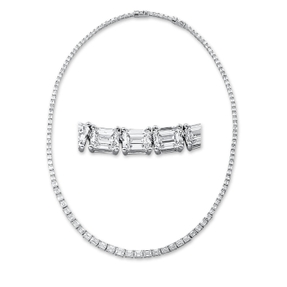 Collier Platin 122 Diamanten 20,49ct TW-SI L:45,7cm