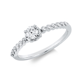 Ring aus 750 Gold Weißgold 13 Diamanten 0,28ct B:5mm