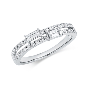 Ring aus 750 Gold Weißgold 34 Diamanten 0,47ct B:20mm