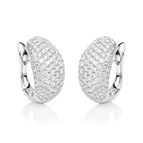 Pavé Creolen aus 750 Weißgold 212 Brillanten 2,65ct TW-VSI/SI 17,8x9,5mm