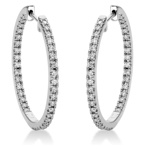 Creolen aus 750 Gold Weißgold 74 Brillanten 0,83ct TW-SI 28,3x2mm
