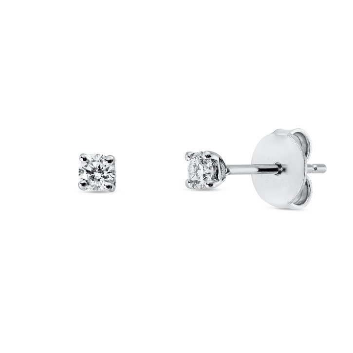 Solitaire Ohrstecker aus 750 Weißgold 2 Brillanten 0.2ct