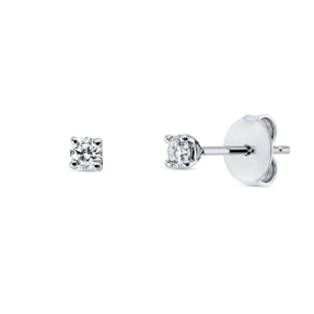 Solitaire Ohrstecker aus 750 Gold Weißgold 2 Brillanten 0,2ct TW-SI 4er-Krappe