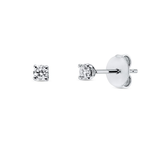 Solitaire Ohrstecker aus 750 Weißgold 2 Brillanten 0.2ct