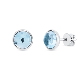 Ohrstecker aus 750 Gold Weißgold 2 Topase 3,79ct skyblue Ø8,2mm Zarge Ohrstecker aus 750 Gold Weißgold 2 Topase 3,79ct skyblue Ø8,2mm Zarge