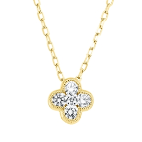Collier aus 750 Gelbgold 4 Brillanten 0,23ct TW-SI 1 Brillant 0,01ct TW-SI L:45,7cm