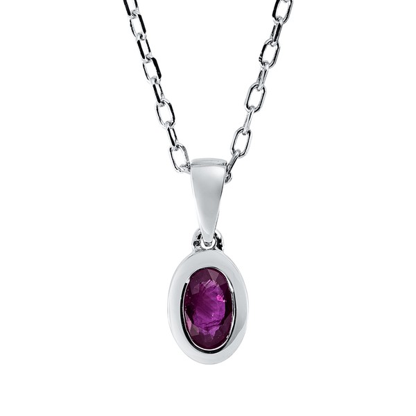 Collier aus 750 Weißgold Rubin
