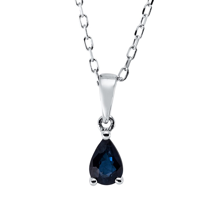 Collier aus 750 Weißgold Saphir