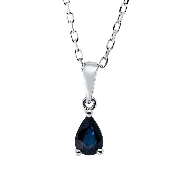 Collier aus 750 Weißgold Saphir