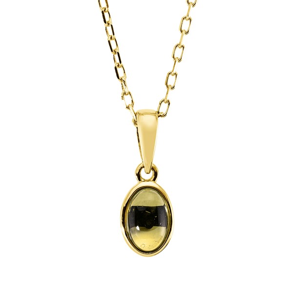 Collier Oval aus 750 Gelbgold Peridot