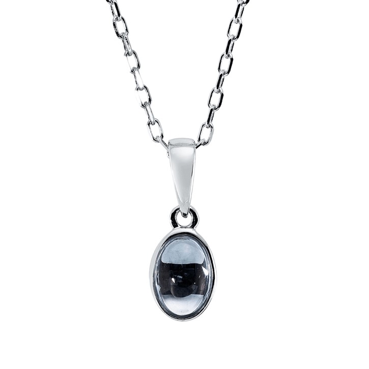 Collier Oval aus 750 Weißgold Topas