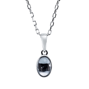 Collier Oval aus 750 Gold Weißgold Topas 0,57ct skyblue L:45cm Zarge