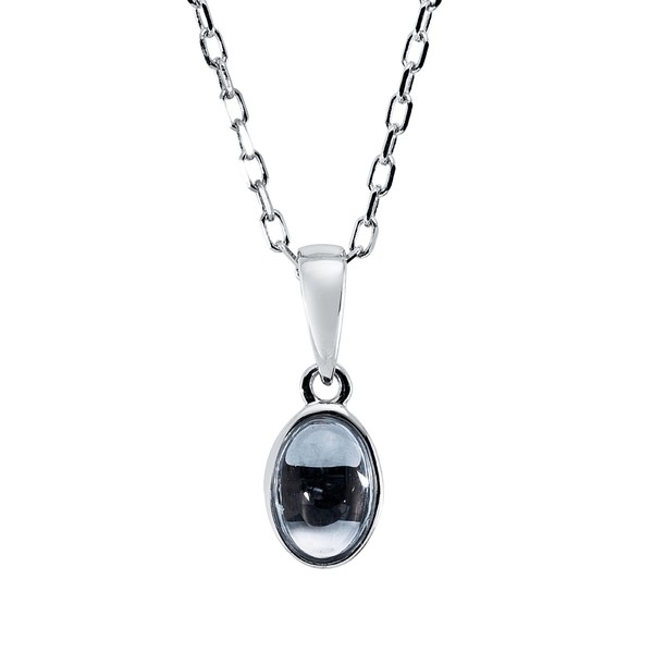 Collier Oval aus 750 Weißgold Topas