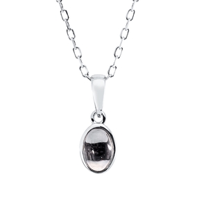 Collier Oval aus 750 Gold Weißgold Amethyst 0,43ct grün L:45cm Zarge Collier Oval aus 750 Gold Weißgold Amethyst 0,43ct grün L:45cm Zarge