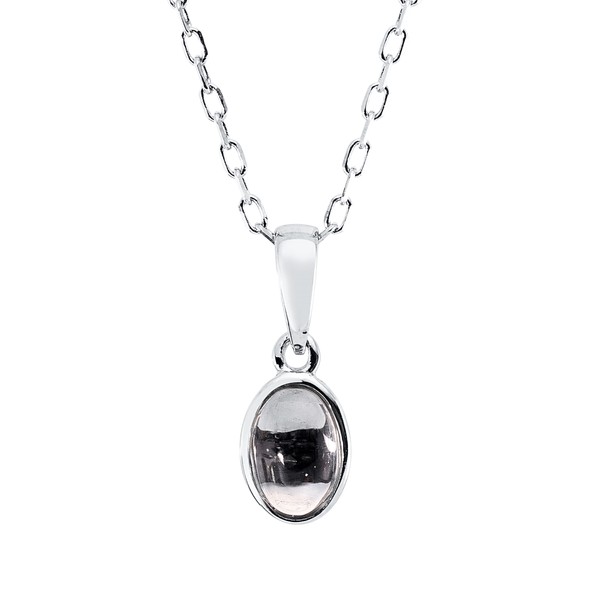 Collier Oval aus 750 Weißgold Amethyst