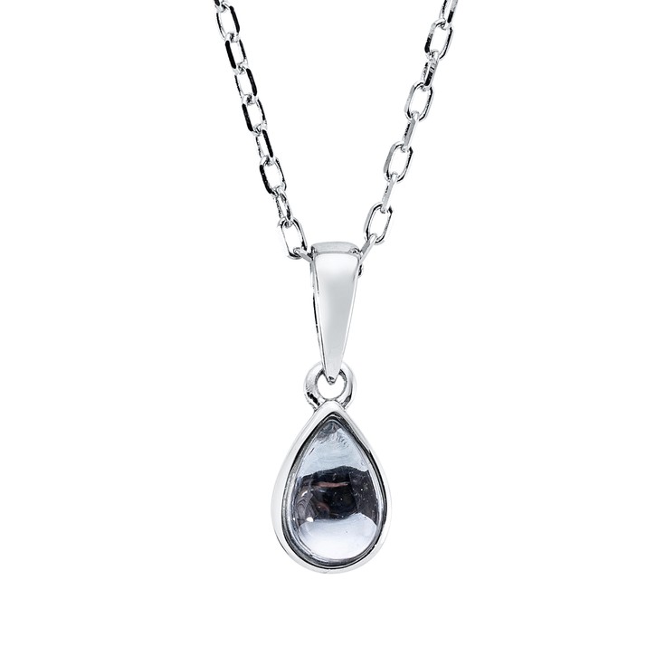 Collier Tropfen aus 750 Weißgold Topas
