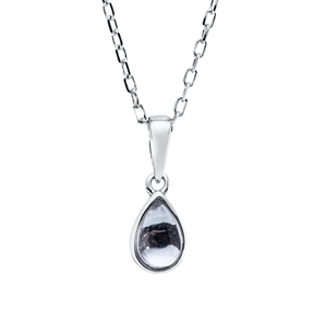 Collier Tropfen aus 750 Gold Weißgold Topas 0,45ct skyblue L:45cm Zarge