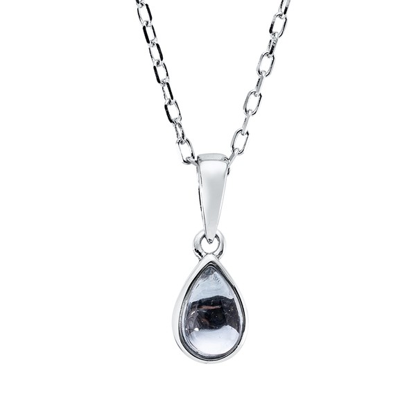 Collier Tropfen aus 750 Weißgold Topas