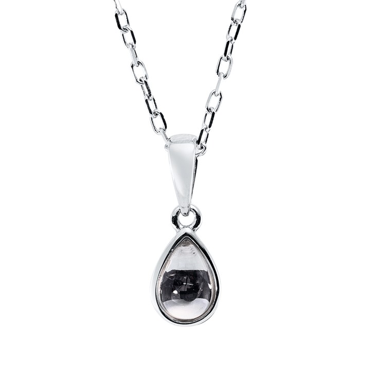 Collier Tropfen aus 750 Weißgold Amethyst