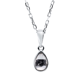 Collier Tropfen aus 750 Gold Weißgold Amethyst 0,34ct grün L:45cm Zarge Collier Tropfen aus 750 Gold Weißgold Amethyst 0,34ct grün L:45cm Zarge