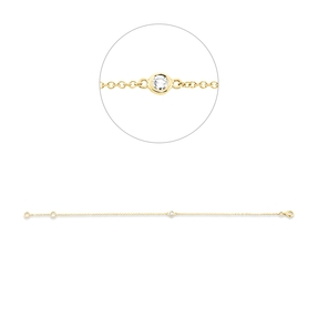 Armband aus 750 Gold Gelbgold Brillant 0,07ct TW-SI L:17cm Zarge