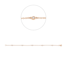 Armband aus 750 Gold Rotgold 5 Brillanten 0,22ct TW-SI L:17,1cm Zarge