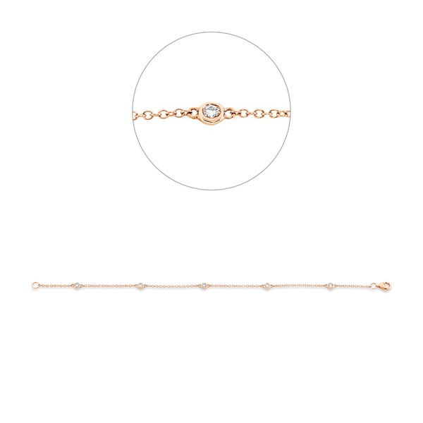 Armband aus 750 Rotgold 5 Brillanten 0.22ct