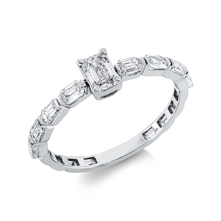 Ring aus 750 Weißgold 9 Diamanten 0.91ct