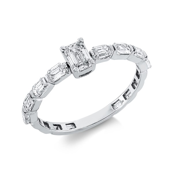 Ring aus 750 Weißgold 9 Diamanten 0.91ct