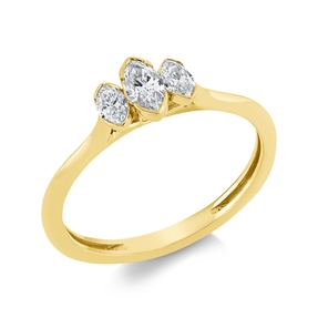 Ring aus 750 Gold Gelbgold 3 Diamanten 0,38ct TW-SI B:6,1mm Ring aus 750 Gold Gelbgold 3 Diamanten 0,38ct TW-SI B:6,1mm