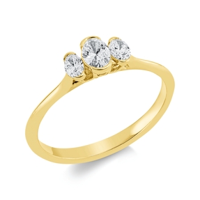 Ring aus 750 Gold Gelbgold 3 Diamanten 0,37ct TW-SI B:5,1mm Ring aus 750 Gold Gelbgold 3 Diamanten 0,37ct TW-SI B:5,1mm