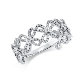 Ring aus 750 Gold Weißgold 165 Brillanten 0,35ct W-SI H:6,5mm