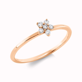 Ring aus 750 Gold Rotgold 6 Brillanten 0,1ct W-SI B:5,1mm Ring aus 750 Gold Rotgold 6 Brillanten 0,1ct W-SI B:5,1mm