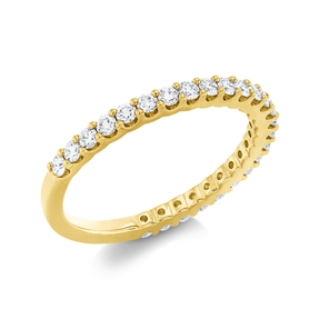 Halb-Memoire Ring aus 750 Gold Gelbgold 25 Brillanten 0,57ct TW-SI H:1,8mm