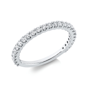 Halb-Memoire Ring aus 750 Weißgold 25 Brillanten 0,56ct TW-SI H:1,8mm