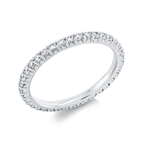 Memoire Ring aus 750 Gold Weißgold 37 Brillanten 0,73ct TW-SI H:2mm