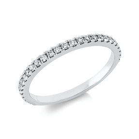 Halb-Memoire Ring aus 750 Weißgold 27 Brillanten 0,3ct TW-SI H:1,8mm